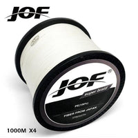 Jof 1000M Multifilament Fishing Line 100% Pe Braided 4 Threads Fly Fishing-liang1 Store-White-0.4-Bargain Bait Box