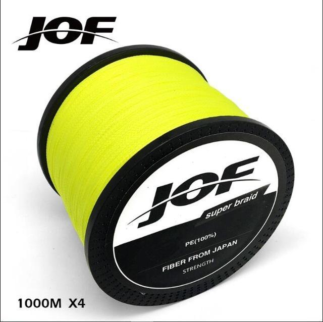 Jof 1000M Multifilament Fishing Line 100% Pe Braided 4 Threads Fly Fishing-liang1 Store-Yellow-0.4-Bargain Bait Box