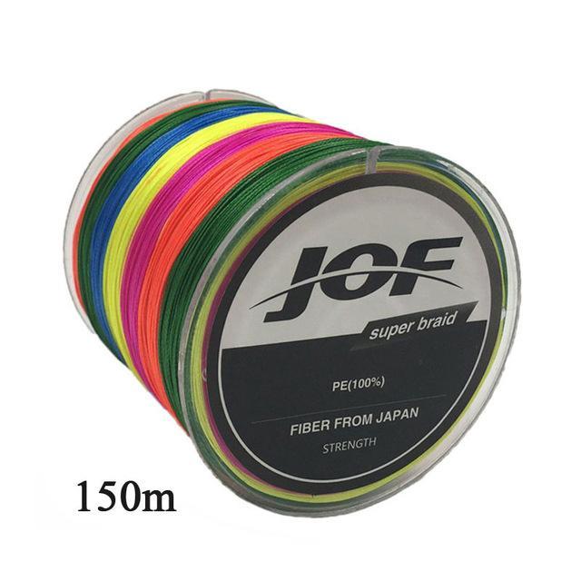 Jof 150M Fishing Line 4 Strands Colorful Pe Big Horsepower Fishing Line 8 Weaves-Enrich Your Outdoor Life Store-Green-1.0-Bargain Bait Box