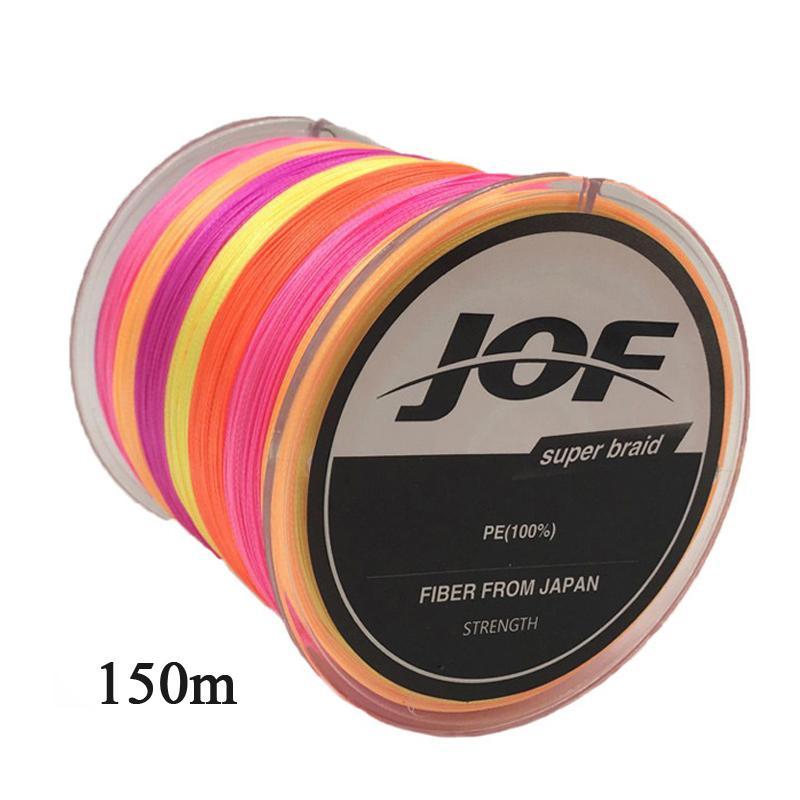 Jof 150M Fishing Line 4 Strands Colorful Pe Big Horsepower Fishing Line 8 Weaves-Enrich Your Outdoor Life Store-Red-1.0-Bargain Bait Box
