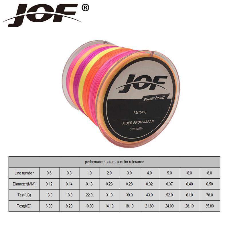 Jof 300M Super Strong 13-78Lb 100% Pe Japan Multifilament 8 Braided Fishing Line-Fishmen Store-colorful 1-1.0-Bargain Bait Box