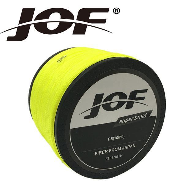 Jof 4Strands 1000M Fishing Line Brand Pink/Green/Grey/Yellow/Blue Braided-duo dian Store-Yellow-0.3-Bargain Bait Box