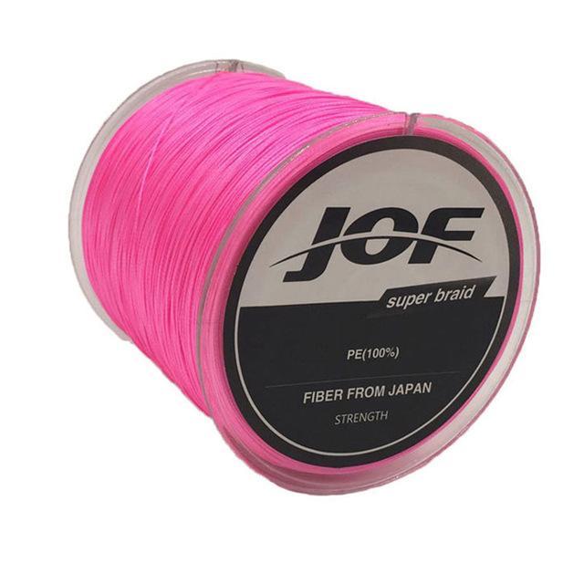 Jof 8 Colors Fishing Line 4 Strands 300M Pe Big Horsepower Braided 8Weaves-Enrich Your Outdoor Life Store-Pink-1.0-Bargain Bait Box
