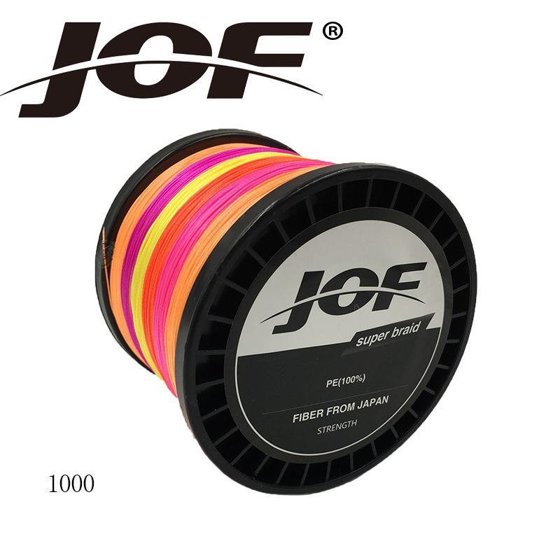 Jof 8 Strands 1000M Colorful Pe Big Horsepower Braided Fishing Line 8 Weaves-KAWO Store-Red-1.0-Bargain Bait Box