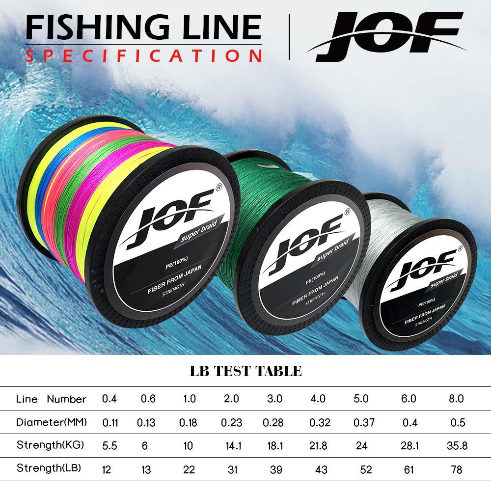 Jof 8 Strands 1000M Pe Braided Fishing Line Tresse Peche Saltwater Fishing Weave-liang1 Store-Yellow-1.0-Bargain Bait Box