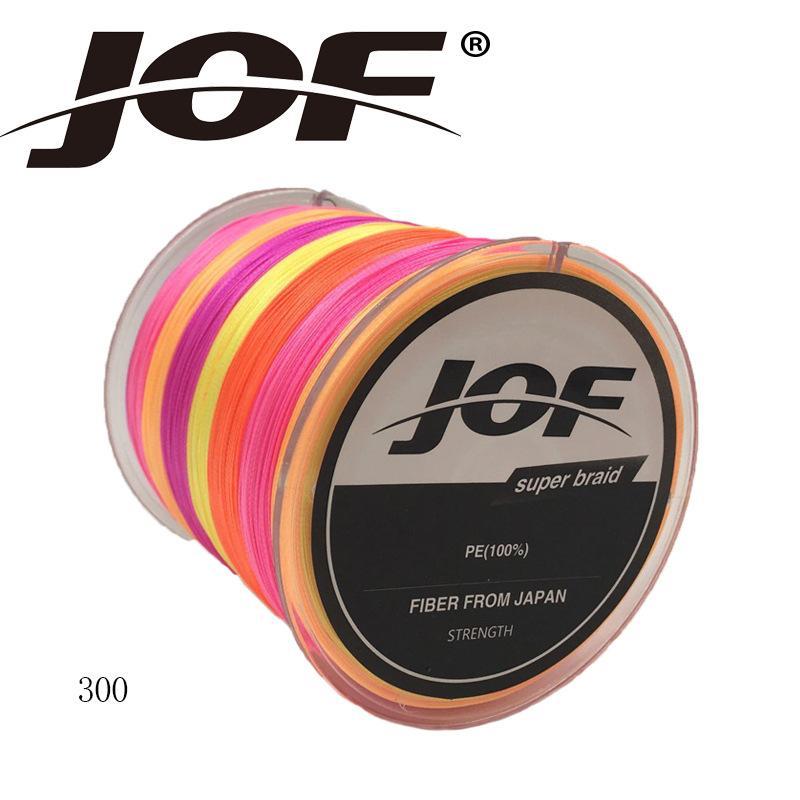 Jof 8 Strands 300M Colorful Pe Big Horsepower Braided Fishing Line 8 Weaves-KAWO Store-Red-1.0-Bargain Bait Box