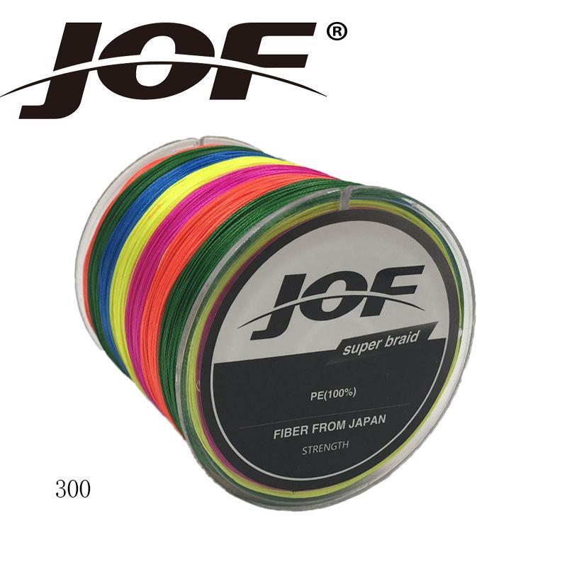 Jof 8 Strands 300M Colorful Pe Big Horsepower Braided Fishing Line 8 Weaves-KAWO Store-Red-1.0-Bargain Bait Box
