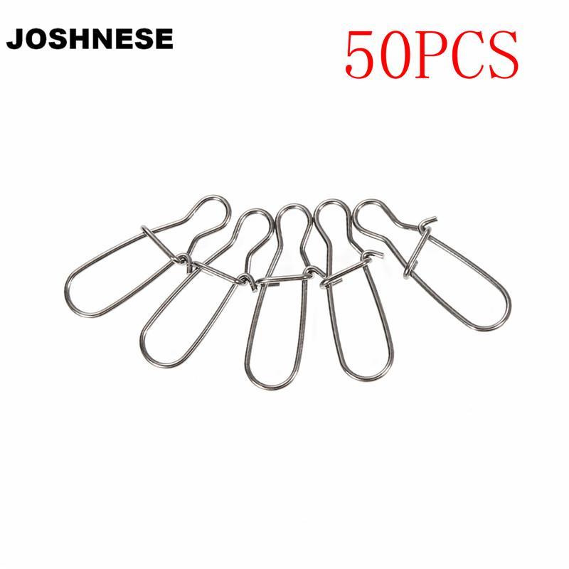 Joshnese 00/0/1/2/4/5/6# 50Pcs Fishing Swivels Hooks Snap Hooked Snap Pin-Super Online Technology Co., Ltd-Size 00-Bargain Bait Box
