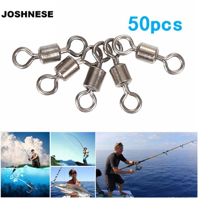 Joshnese 50Pcs High Quality Fishing Swivels Ball Bearing Rolling Swivel Solid-Ziyaco Online Store-3-Bargain Bait Box