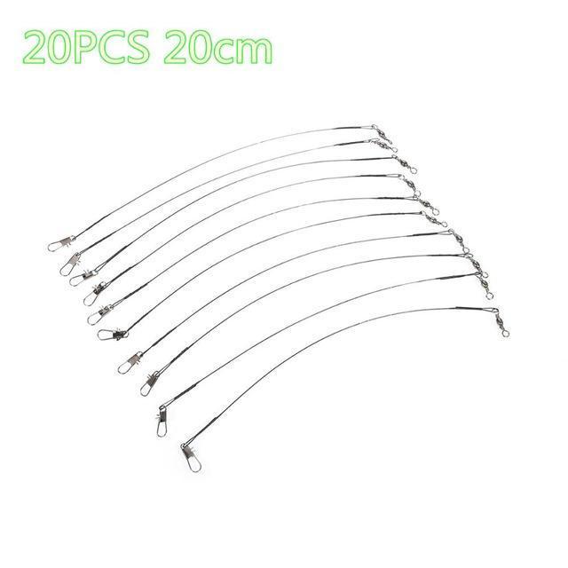 Joshnese Brand 20Pcs/Set Fishing Lure Line Trace Steel Wire Leader Swivel-Super Online Technology Co., Ltd-20cm-Bargain Bait Box