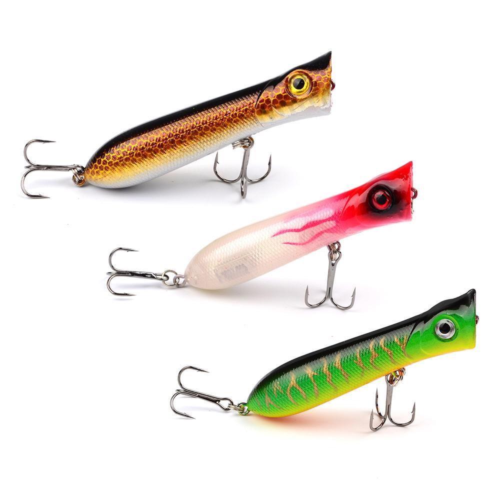 Joshnese Popper Fishing Lure Floating Lure Hard Bait Plastic Fishing Tackle-Outdoor Sporting - Keep Healthy Store-Yellow-Bargain Bait Box