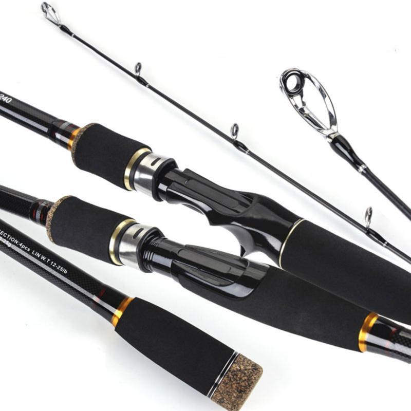 Jsfun 1.8 2.1 2.4 2.7 3.0M Lure Rod 4 Section Carbon Spinning Fishing Rod Travel-Baitcasting Rods-JSFUN Official Store-White-1.8 m-Bargain Bait Box