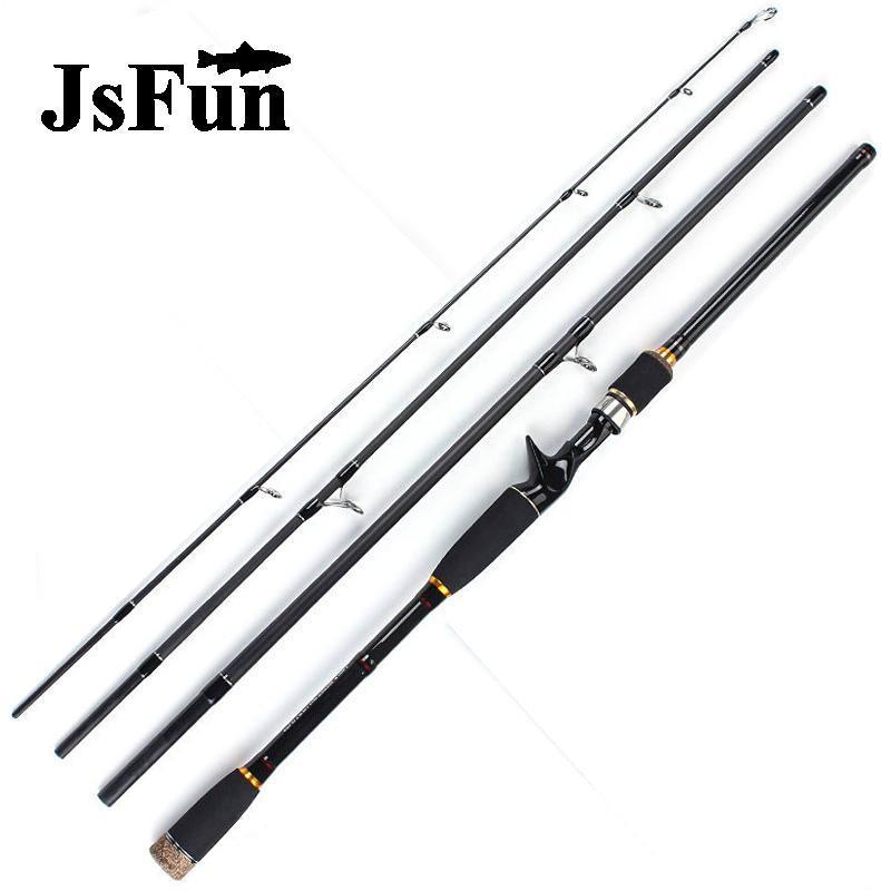 Jsfun 1.8 2.1 2.4 2.7 3.0M Lure Rod 4 Section Carbon Spinning Fishing Rod Travel-Baitcasting Rods-JSFUN Official Store-White-1.8 m-Bargain Bait Box