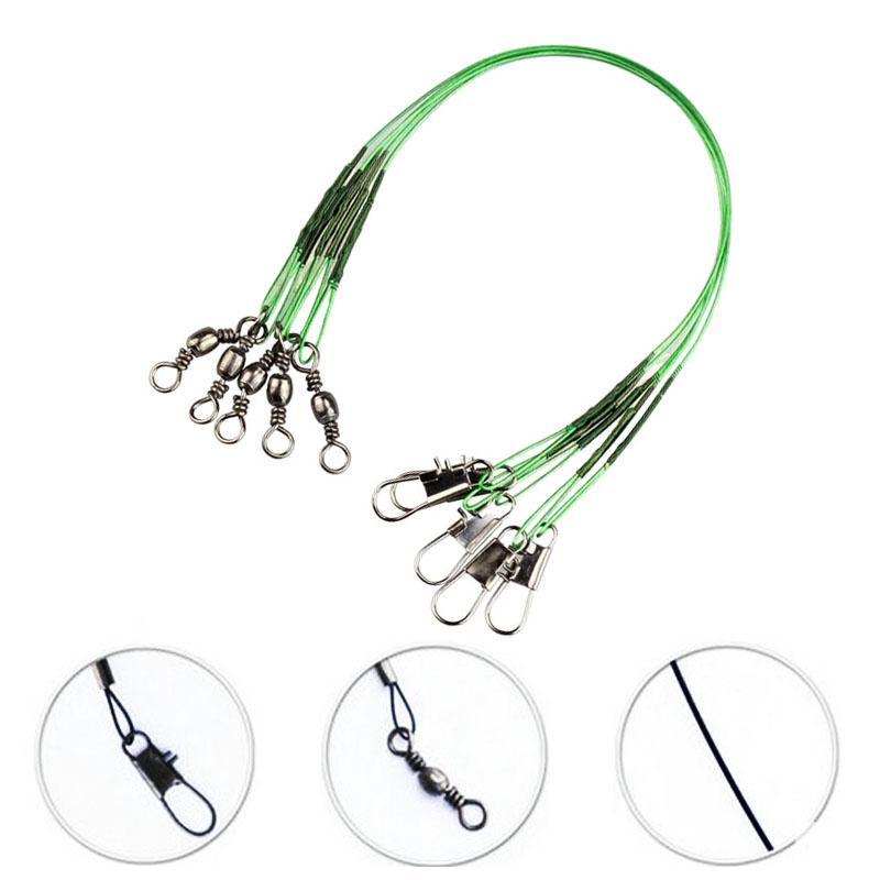 Jsfun 200 Pcs Fly Fishing Lead Line Sedal Anti-Bite Rope Wire Leader-JSFUN Official Store-15cm-Bargain Bait Box