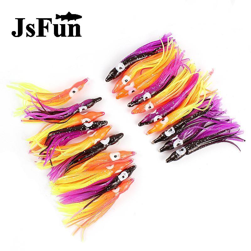 Jsfun 20Pcs/Lot Rubber Squid Jigs 6Cm 1.1G Fishing Lure Octopus Soft Lure-JSFUN Official Store-Bargain Bait Box