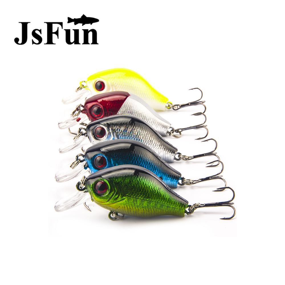 Jsfun 5Pcs/Lot 5.5Cm 9G Crankbait Set Hard Bait Lures Swimbait Fish Long-Crankbaits-Bargain Bait Box-Multi color-Bargain Bait Box