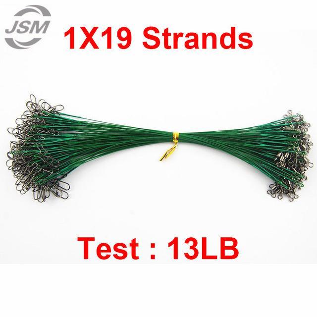 Jsm 100Pcs 25Cm Nylon Coated Fishing Wire Leader Stainless Steel Braided Trace-JSHANMEI Official Store-1X19 13LB-Bargain Bait Box