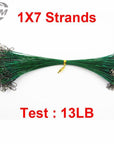 Jsm 100Pcs 25Cm Nylon Coated Fishing Wire Leader Stainless Steel Braided Trace-JSHANMEI Official Store-1X7 13LB-Bargain Bait Box