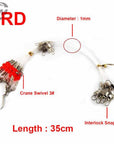 Jsm 12Pcs 35Cm 55Cm Nylon Monofilament Fishing Wire Leaders 2 Arms Trace-JSHANMEI Official Store-1RD 35cm-Bargain Bait Box