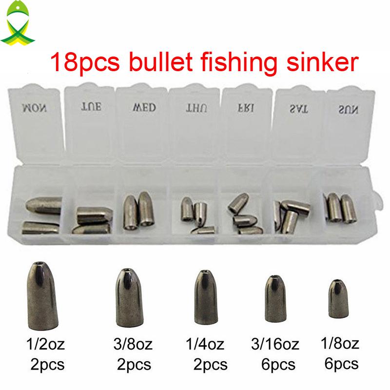Jsm 18Pcs Tungsten Bullet Fishing Sinker Barrel Sinkers Set With Box-Bullet Weights-Bargain Bait Box-Bargain Bait Box