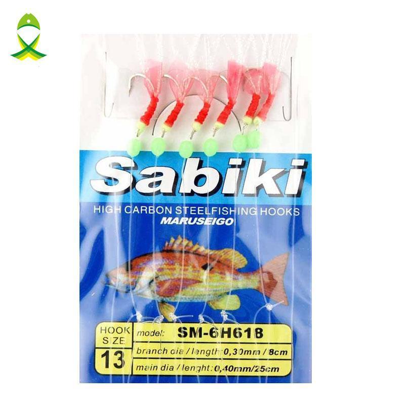 Jsm 1Pack Sabiki Rig With High Carbon Steel Fishing Hook Luminous Beads Fresh-Sabiki Rigs-Bargain Bait Box-Bargain Bait Box