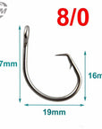 Jsm 30Pcs 39960 Fishing Hooks Big Game Fish Tuna Circle Bait Fishhooks Size-Circle Hooks-Bargain Bait Box-8 0-Bargain Bait Box