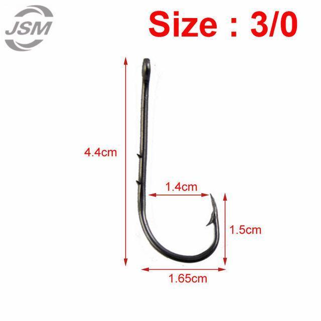 Jsm 50Pcs 92247 High Carbon Steel Fishing Hooks Sliced Shank Baitholder Barbed-JSHANMEI Official Store-3 0-Bargain Bait Box