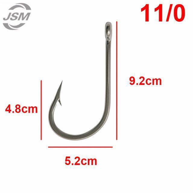 Jsm 5Pcs 7691 Stainless Steel Big Game Fishing Hooks Fish Tuna Bait Fishhooks-JSHANMEI Official Store-11 0-Bargain Bait Box