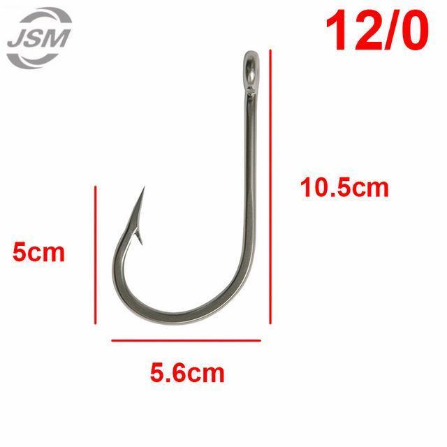 Jsm 5Pcs 7691 Stainless Steel Big Game Fishing Hooks Fish Tuna Bait Fishhooks-JSHANMEI Official Store-12 0-Bargain Bait Box
