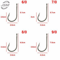 Jsm 5Pcs 7691 Stainless Steel Big Game Fishing Hooks Fish Tuna Bait Fishhooks-JSHANMEI Official Store-6 0-Bargain Bait Box