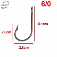 Jsm 5Pcs 7691 Stainless Steel Big Game Fishing Hooks Fish Tuna Bait Fishhooks-JSHANMEI Official Store-6 0-Bargain Bait Box