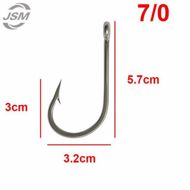 Jsm 5Pcs 7691 Stainless Steel Big Game Fishing Hooks Fish Tuna Bait Fishhooks-JSHANMEI Official Store-7 0-Bargain Bait Box