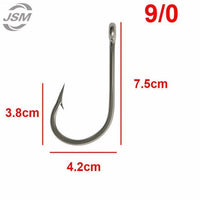 Jsm 5Pcs 7691 Stainless Steel Big Game Fishing Hooks Fish Tuna Bait Fishhooks-JSHANMEI Official Store-9 0-Bargain Bait Box