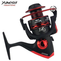 Jx1000-7000 12Bb 5.5:1 Spinning Fishing Reels Fly Wheel For Fresh/ Salt Metal-Spinning Reels-HD Outdoor Equipment Store-Red-1000 Series-Bargain Bait Box