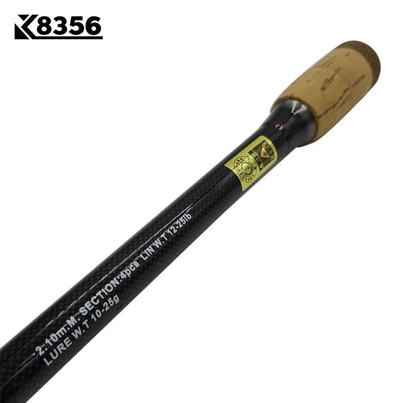 K8356 1.8-3.0M Ultra Light Portable M Power 4 Section Carbon Fiber Spinning-Spinning Rods-K8356 Entertainment Outdoor Co.,Ltd Store-Yellow-1.8 m-Bargain Bait Box