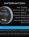 Kastking Kastpro Braided Fishing Line - Spectra Super Line-Braided Lines-Amazon-Black-300Yds - 10LB - 0.004in-Bargain Bait Box