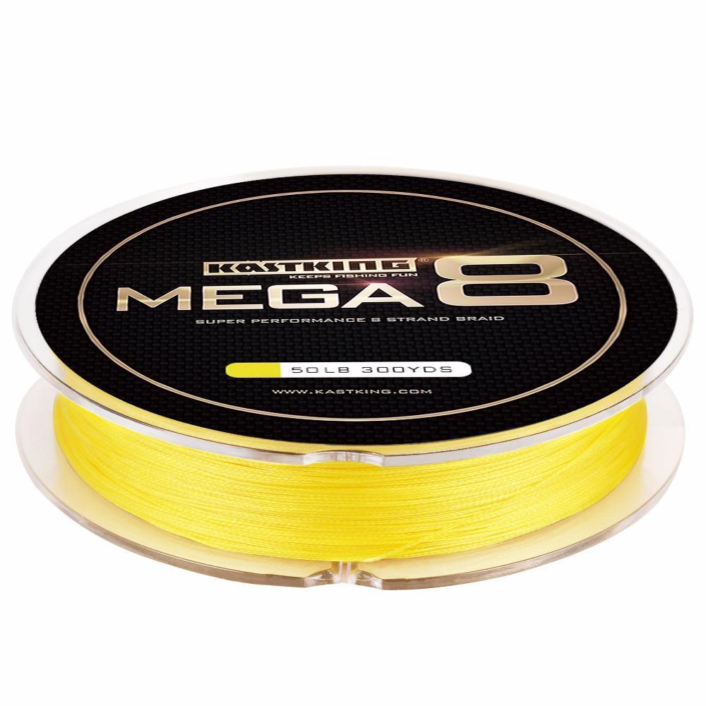 Kastking Mega8 Super Strong 274M 8 Strands Weaves Pe Braided Fishing Line Rope-Braided Lines-kastking official store-Yellow-0.14mm-10LB-Bargain Bait Box