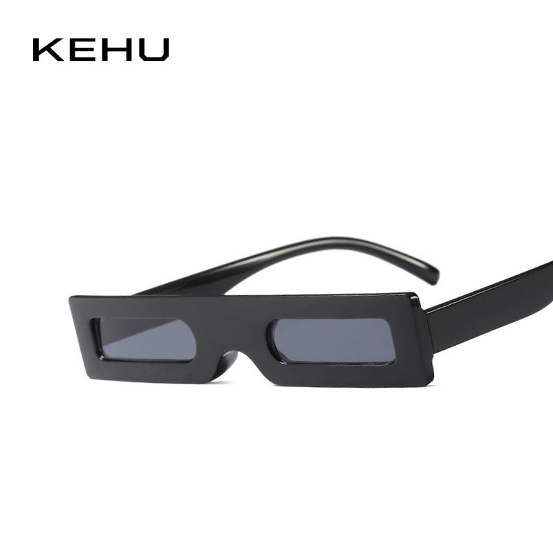 Kehu Lady Square Sunglasses Small Frame Fashion Sunglasses Designer Brand Design-KEHU Official Store-C1 Black Gray-Bargain Bait Box
