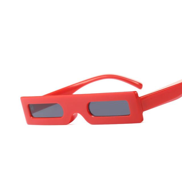 Kehu Lady Square Sunglasses Small Frame Fashion Sunglasses Designer Brand Design-KEHU Official Store-C2 Red Gray-Bargain Bait Box