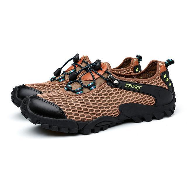 Keloch Men Mesh Breathable Hiking Shoes Summer Outdoor Climbing Camping Shoes-KELOCH Outdoor Footwear Store-huang se-6.5-Bargain Bait Box