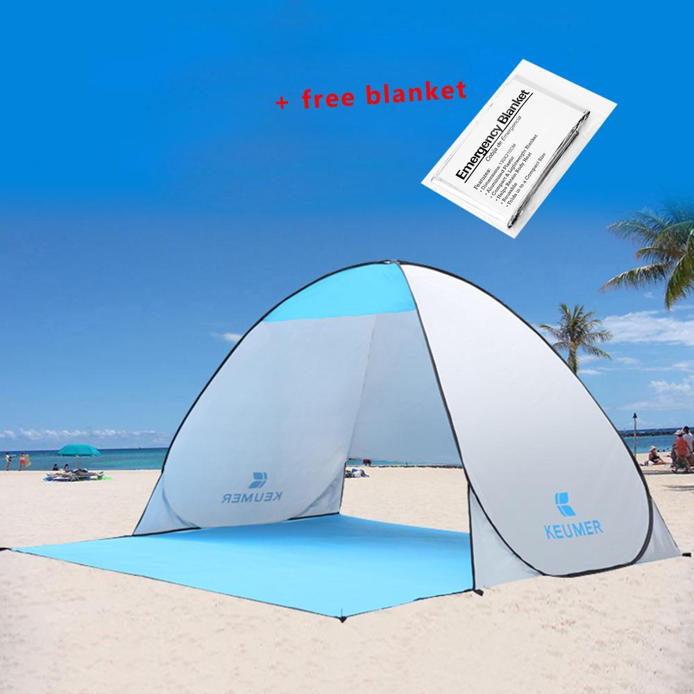 Keumer Beach Tent Pop Up Open Camping Tent Fishing Hiking Outdoor Automatic-Gocamp-pink-Bargain Bait Box