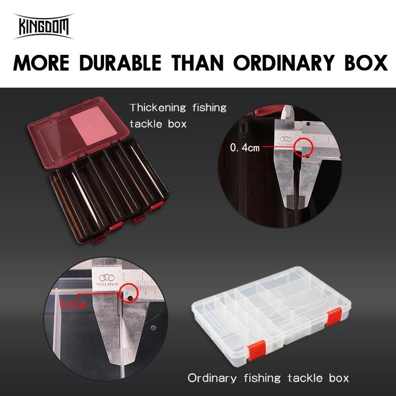 Kingdom Double Sided Multifunction Fishing Lure Tackle Box With Three Sizes-KINGDOM FISHING TACKLE STORE-Large black and red-Bargain Bait Box