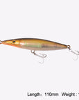 Kingdom Fishing Lure Floating Top Water Pencil Asturie 90Mm 12G/110Mm-KINGDOM FISHING TACKLE STORE-color 04 110mm-Bargain Bait Box
