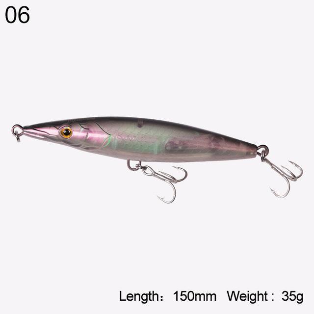 Kingdom Fishing Lure Floating Top Water Pencil Asturie 90Mm 12G/110Mm-KINGDOM FISHING TACKLE STORE-color 06 150mm-Bargain Bait Box