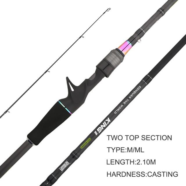 Kingdom King Ii Lure Combo Casting Fishing Rod Reel Set 2 Pc Top Section And 2-Fishing Rods-KINGDOM Outdoor Fishing(EU) Store-WHITE-Bargain Bait Box