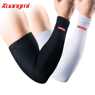 Kuangmi Sport Arm Sleeve Comprsession Arm Warmer Cover Uv For Basketball Running-Arm Sleeves-Bargain Bait Box-White-M-Bargain Bait Box
