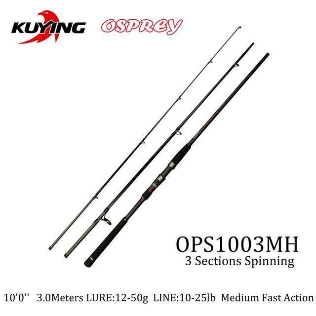 Kuying O-Sprey 3 Sections 2.7M 2.9M 3M Lure Mh Hard Carbon Spinning Fishing-Spinning Rods-kuying Official Store-Violet-Bargain Bait Box