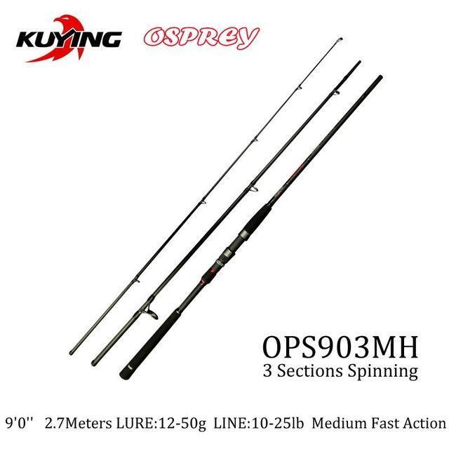 Kuying O-Sprey 3 Sections 2.7M 2.9M 3M Lure Mh Hard Carbon Spinning Fishing-Spinning Rods-kuying Official Store-White-Bargain Bait Box