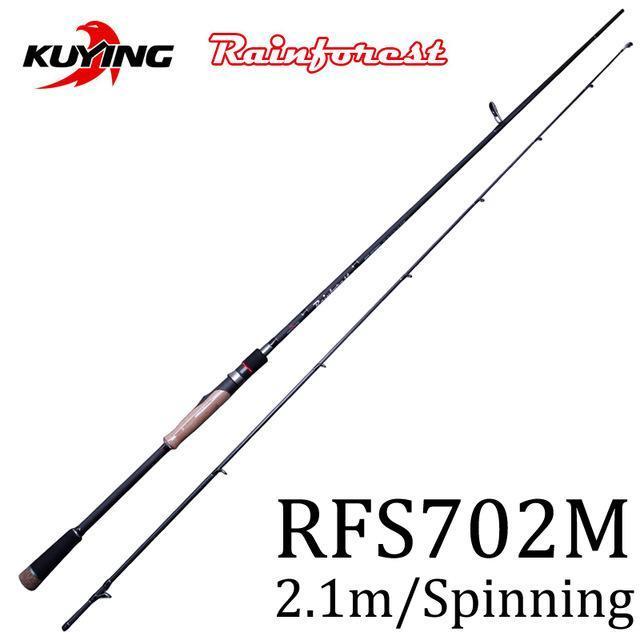 Kuying Rainforest 1.8 1.9 1.98 2.1M Casting Spinning Lure Fishing Rod Pole-Spinning Rods-kuying Official Store-Black-Bargain Bait Box