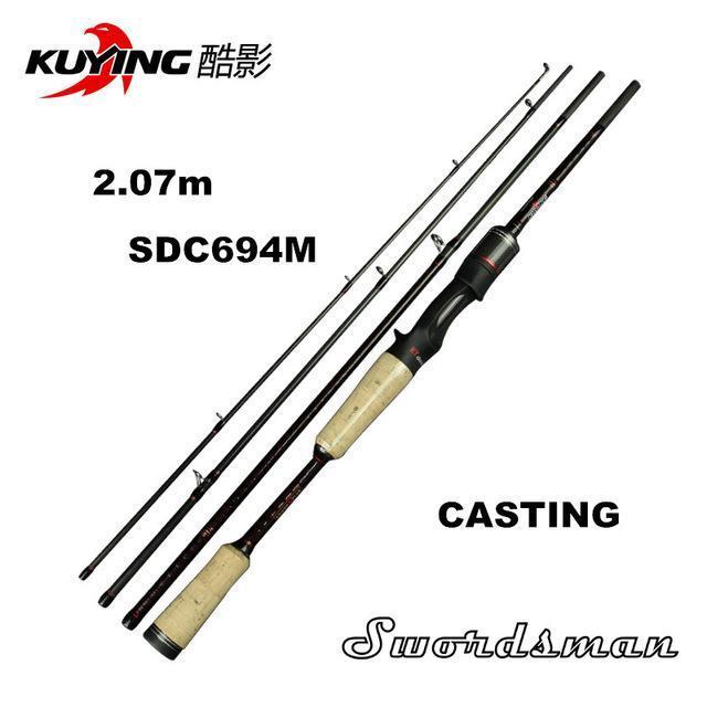 Kuying Swordsman 1.98M 2.07M Carbon Pocket Mini Travel Casting Spinning Lure-Spinning Rods-kuying Official Store-Light Grey-Bargain Bait Box